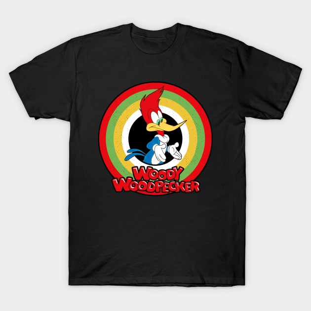 Woody Woodpecker Circle Style T-Shirt by Gunung Sambojorka